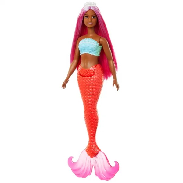 Barbie Dreamtopia: Meerjungfrau Puppe mit rosa Haaren und korallenfarbener Flosse - Mattel Bild 1