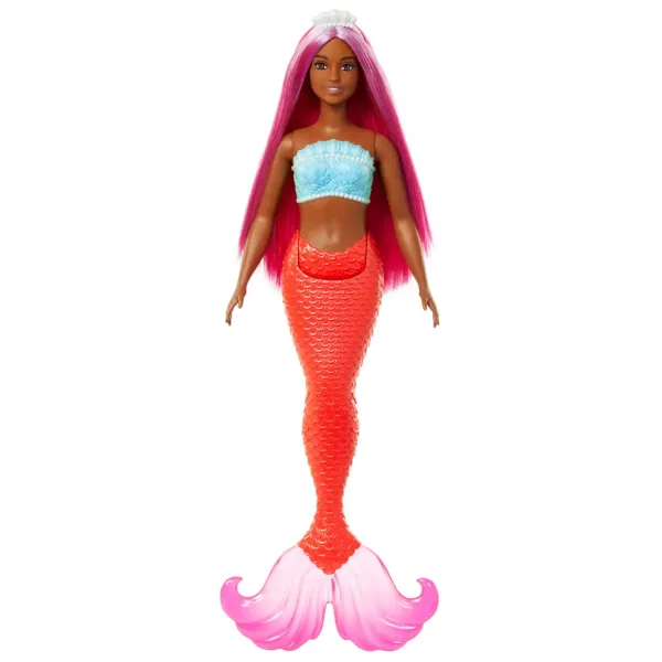 Barbie Dreamtopia: Meerjungfrau Puppe mit rosa Haaren und korallenfarbener Flosse - Mattel Bild 2