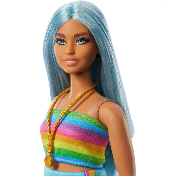 Barbie: Fashionista Style-Puppe in buntem Streifenkleid - Mattel Bild 4