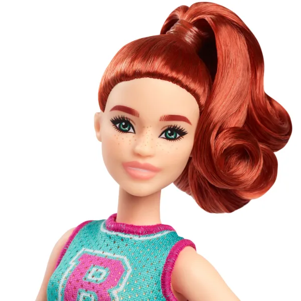 Barbie Fashionista stilvolle Puppe mit roten Haaren im lila Rock – Mattel Bild 3