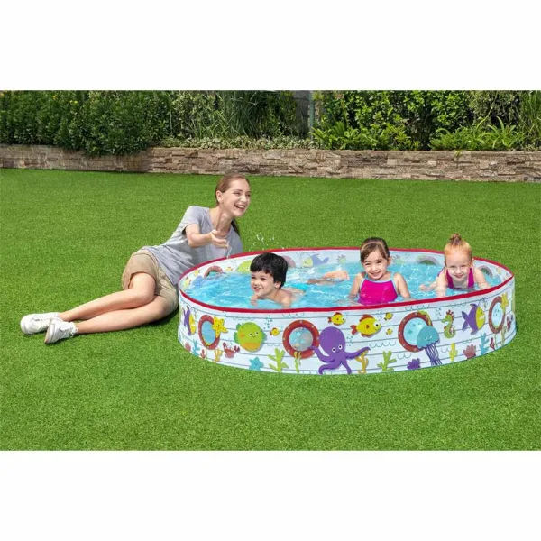 Bestway: Fill N Fun Planschbecken mit festen Wänden Unterwasserwelt Ø 152 x 25 cm Bild 4