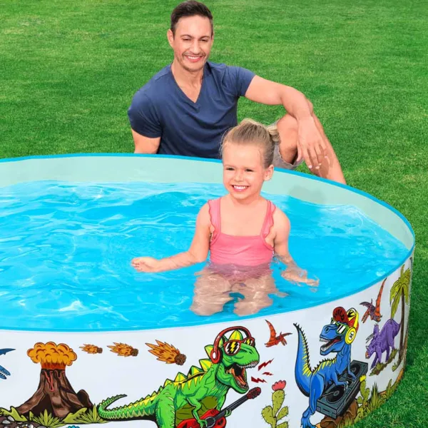 Bestway: Fill n Fun™ Dinosaurier-Hartwandplanschbecken Ø 183 x 38 cm Bild 3