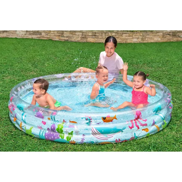 Bestway: Transparenter Dreiring-Pool mit Wasserwelt‑Motiv, 183 x 33 cm Bild 3
