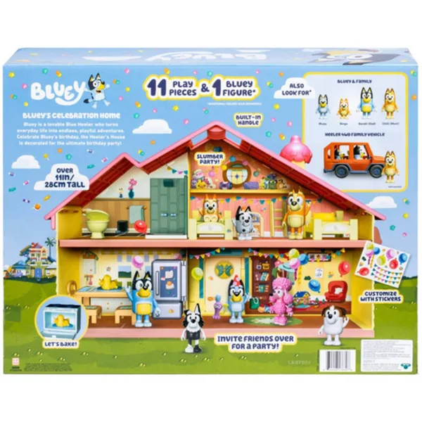 Bluey: Festliches Familienhaus Spielset mit feierlicher Bluey-Figur Bild 3
