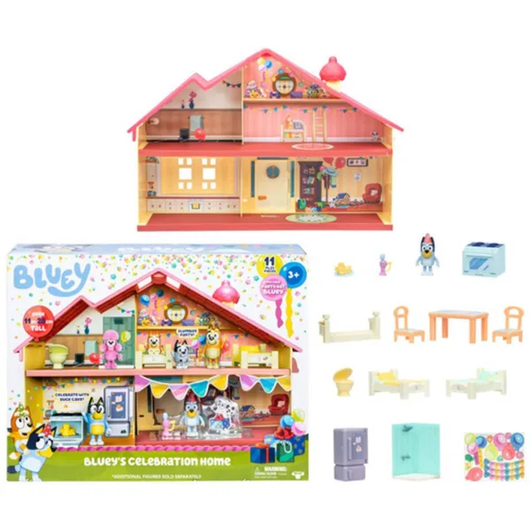 Bluey: Festliches Familienhaus Spielset mit feierlicher Bluey-Figur Bild 4