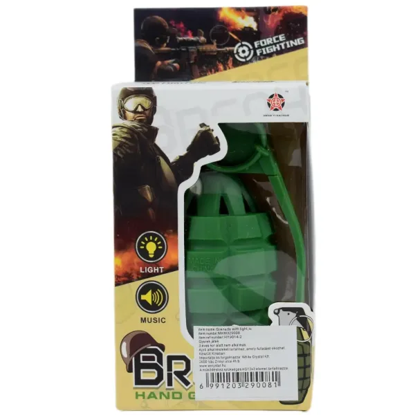 Breah: Spielzeug-Handgranate in Grün mit Licht und Ton, 11 cm Bild 5