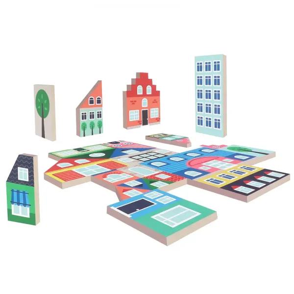 Building Blocks: Stadt - Holzbaustein-Set Bild 3