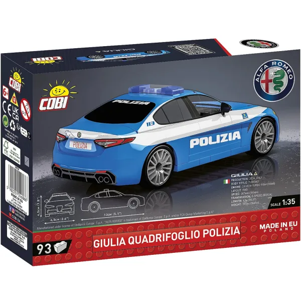 COBI: Alfa Romeo Giulia Quadrifoglio Polizeiauto Bauset (24606) Bild 3