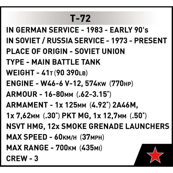 COBI: Streitkräfte T-72 (Ostdeutschland/Sowjetunion) Panzer-Bausatz (2625) Bild 7