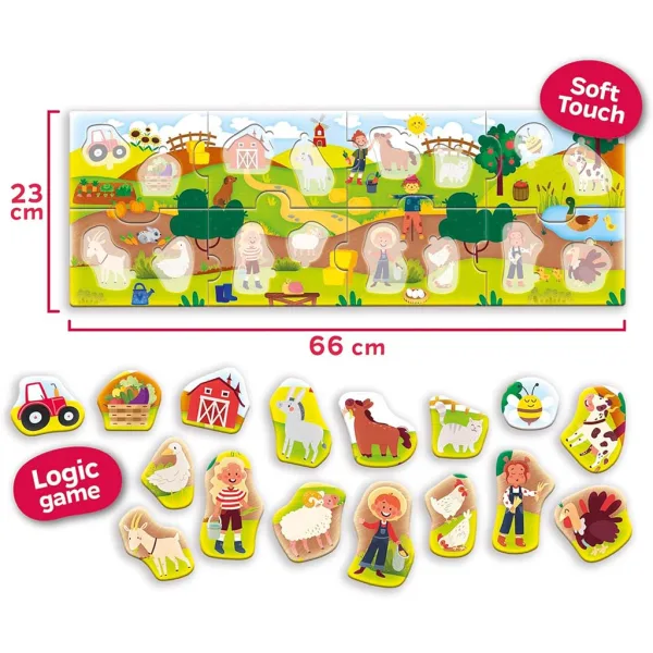 Carotina Baby: Panorama-Babypuzzle 24-teilig – Der Bauernhof – Lisciani Bild 2