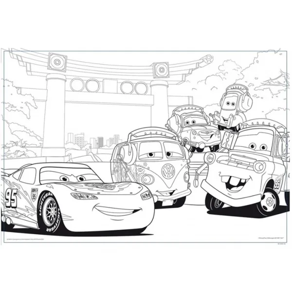 Cars 2-in-1 108-teiliges Puzzle und Ausmalbild 50 x 35 cm – Lisciani Bild 2
