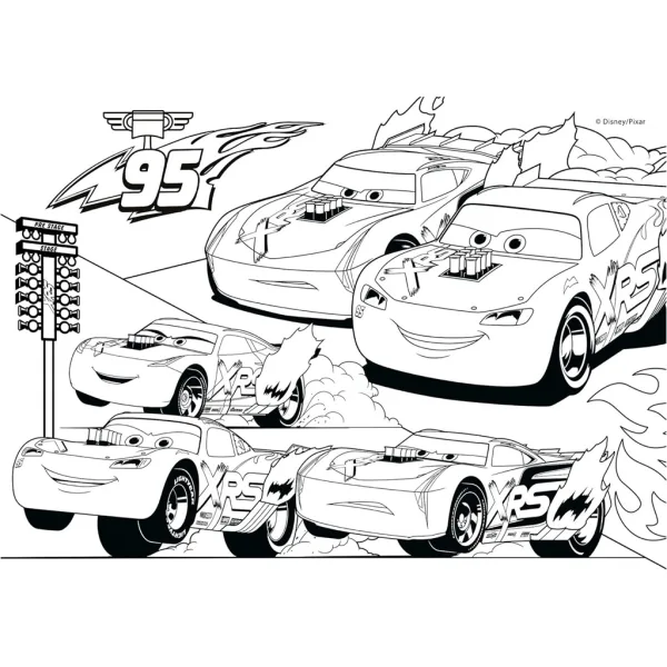 Cars 2-in-1 2x24-teiliges Maxi-Puzzle- und Ausmalset – Lisciani Bild 4