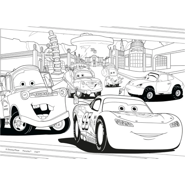 Cars 2-in-1 2x24-teiliges Maxi-Puzzle- und Ausmalset – Lisciani Bild 5