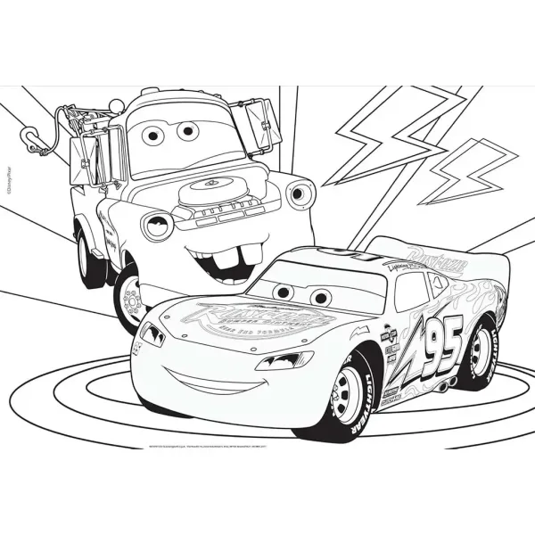 Cars 2-in-1 Maxi 2x60 Teile Puzzle und Ausmalbild 50x35 cm – Lisciani Bild 2