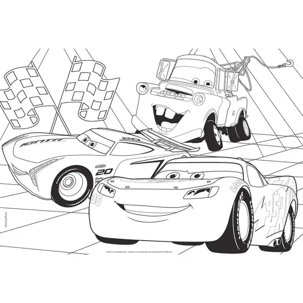 Cars 2-in-1 Maxi 2x60 Teile Puzzle und Ausmalbild 50x35 cm – Lisciani Bild 3