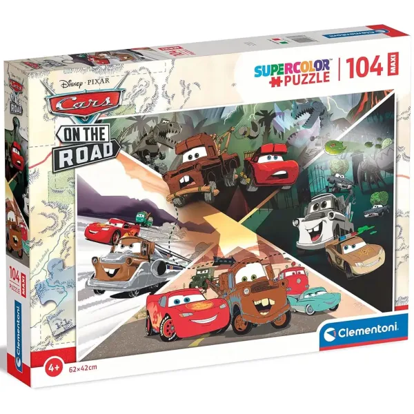 Cars auf der Straße 104-teiliges Maxi Supercolor Puzzle - Clementoni Bild 1