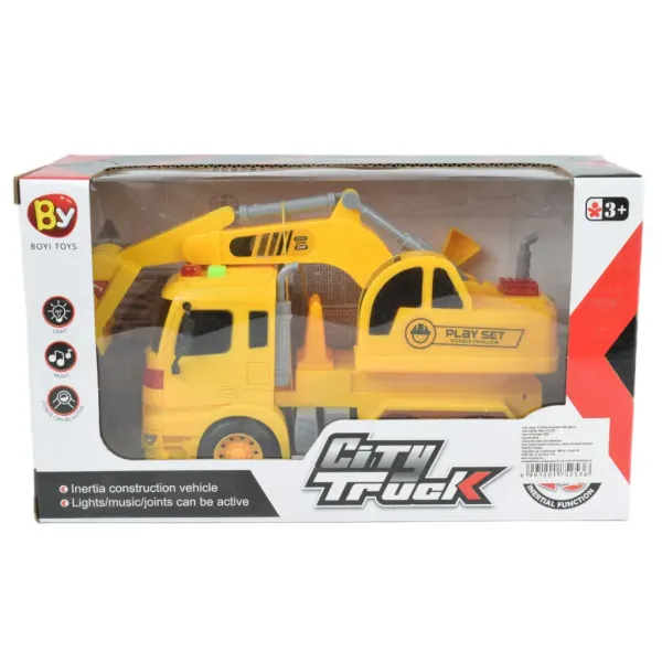 City Truck: Bagger-LKW mit Licht und Sound 20cm Bild 2