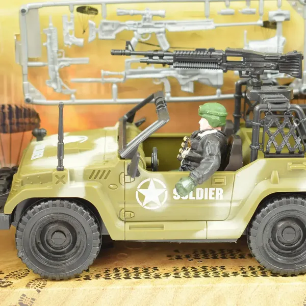 Combat Force 9: Militärischer Geländewagen mit Soldat und Waffen 22cm Bild 3
