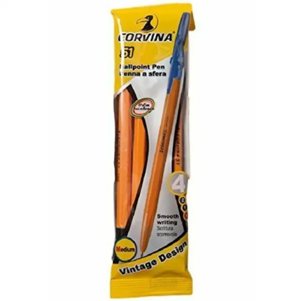 Corvina 51 Vintage-Schreibstifte, farbiges 4er-Set – Carioca