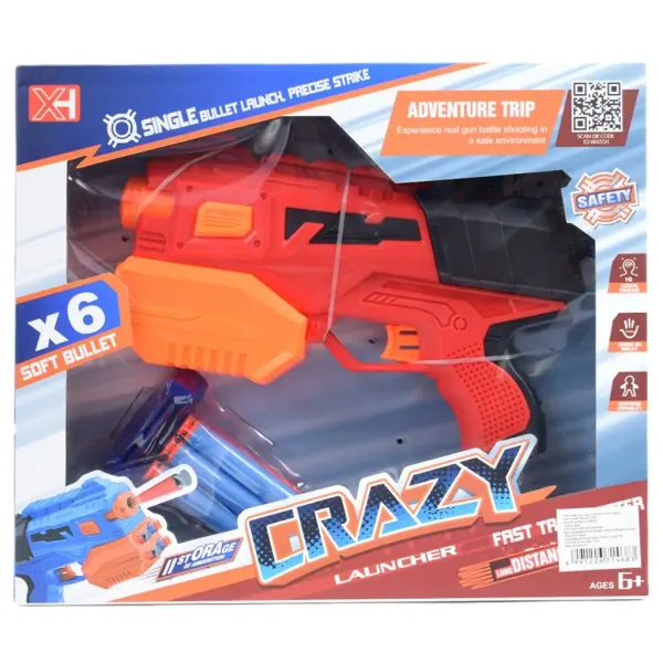 Crazy Launcher: Manuelles Schaumstoffschießset mit Zielscheibe und Geschossen 24cm Bild 9