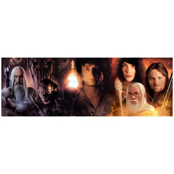 Der Herr der Ringe: Zwischen Feuer und Dunkelheit 1000-teilige Panorama-Puzzle mit Poster - Clementoni Bild 2