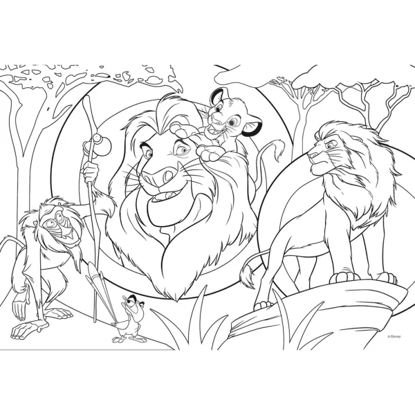 Der König der Löwen 2-in-1 Eco Maxi Puzzle mit 24 Teilen und Ausmalbild, 70x50 cm – Lisciani Bild 3