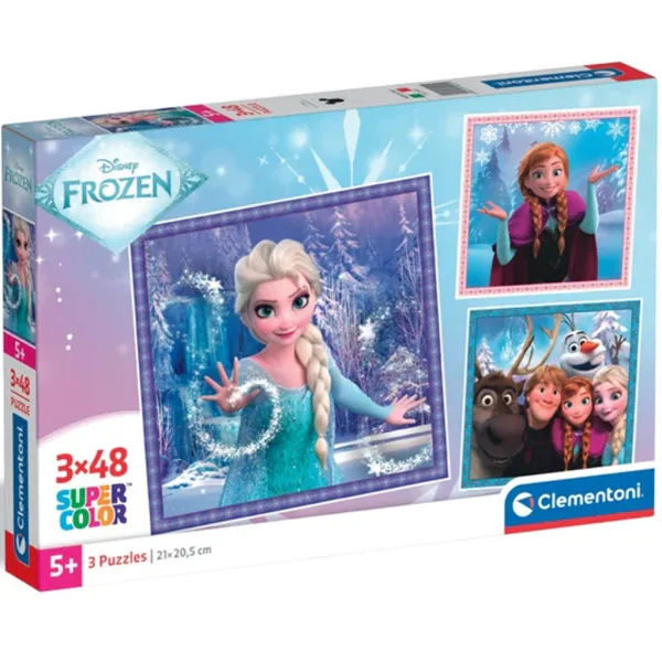 Die Eiskönigin – Lustige Momente 3x48 Teile Supercolor Puzzle – Clementoni Bild 1