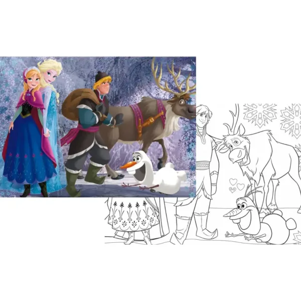 Die Eiskönigin Team 2-in-1 Puzzle mit 108 Teilen und Malbuch 70x50cm – Lisciani Bild 2