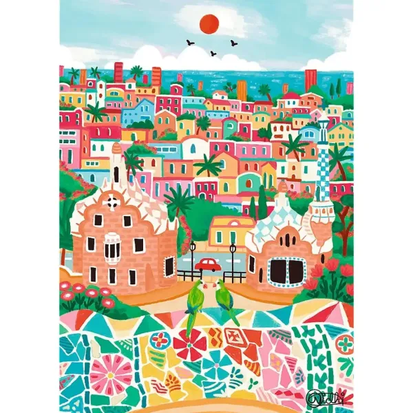 Die Kunst der Farben, Barcelona 1000-teiliges Premium-Puzzle - Trefl Bild 2