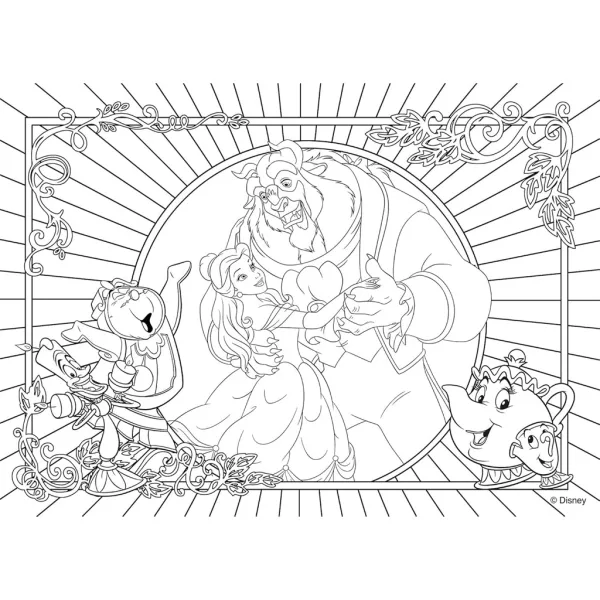 Die Schöne und das Biest 2-in-1 Puzzle und Malset mit 108 Teilen, 50x35 cm – Lisciani Bild 3