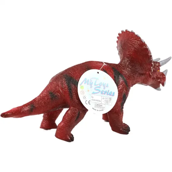 Dino World: Triceratops-Dinosaurierfigur aus Vinyl mit Geräuschfunktion und Baumwollfüllung, 35 cm Bild 2