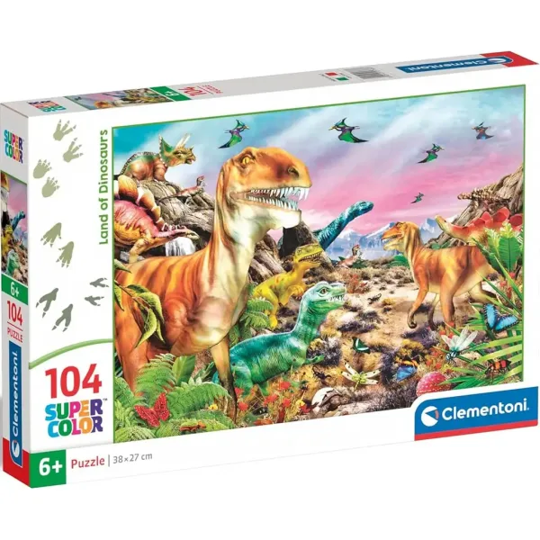 Dinosaurierland 104-teiliges Supercolor-Puzzle - Clementoni Bild 1