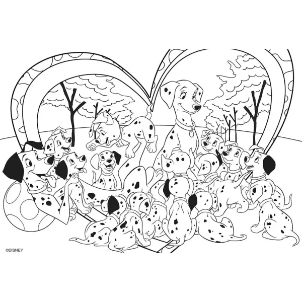 Disney 101 Dalmatiner 2-in-1 Maxi Puzzle mit 24 Teilen und Malset 70x50cm - Lisciani Bild 2