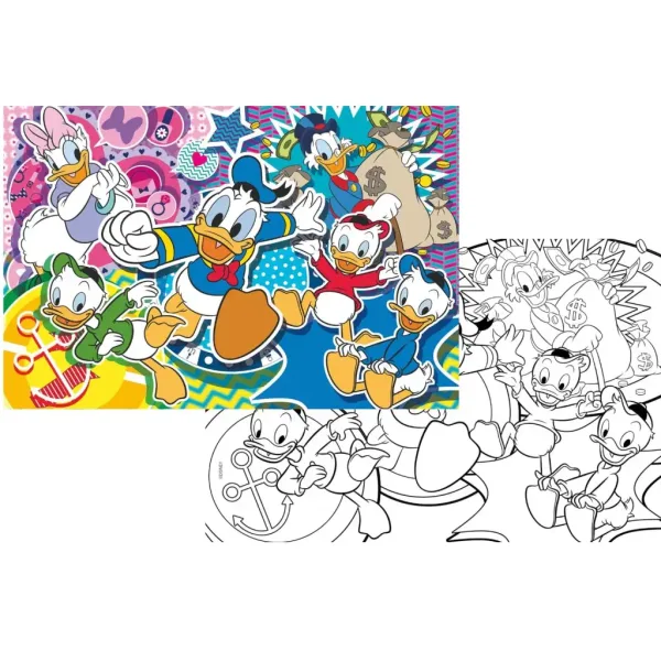 Disney DuckTales 2-in-1 Puzzle mit 108 Teilen und Malbuch 70x50 cm – Lisciani Bild 2
