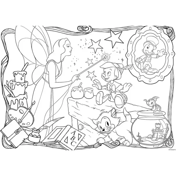Disney Pinocchio 2-in-1 Maxi 24-teiliges Puzzle und Malset 70x50 cm – Lisciani Bild 2