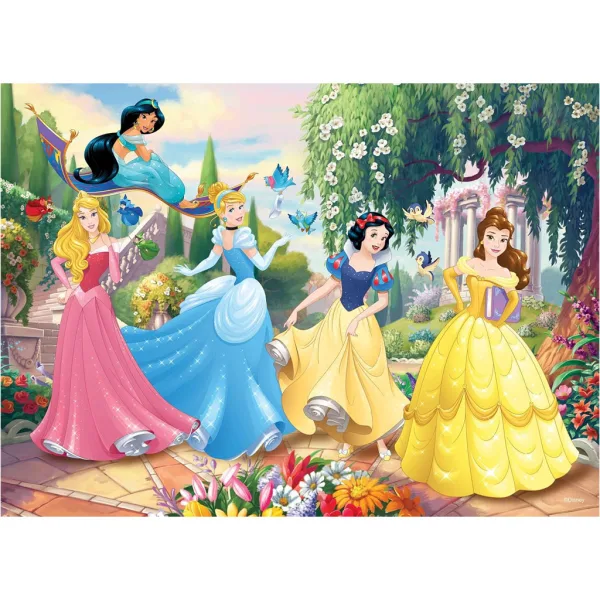 Disney Prinzessinnen – Märchenhafter Gartenzauber 2-in-1, 60-teiliges Puzzle und Ausmalbild, 50 x 35 cm – Lisciani Bild 2