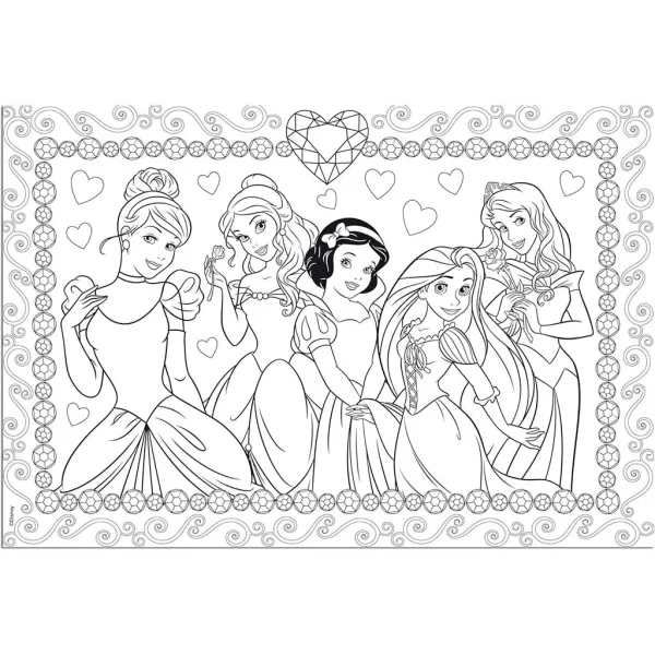 Disney Prinzessinnen 2-in-1-Puzzle und Ausmalbild mit 108 Teilen, 50 x 35 cm – Lisciani Bild 2