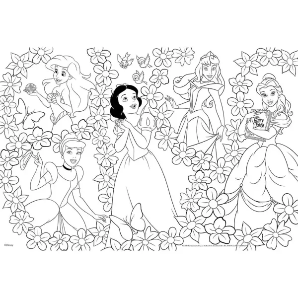 Disney Prinzessinnen 2-in-1 Maxi-Puzzle und Ausmalset 2 x 60 Teile, 50 x 35 cm – Lisciani Bild 2