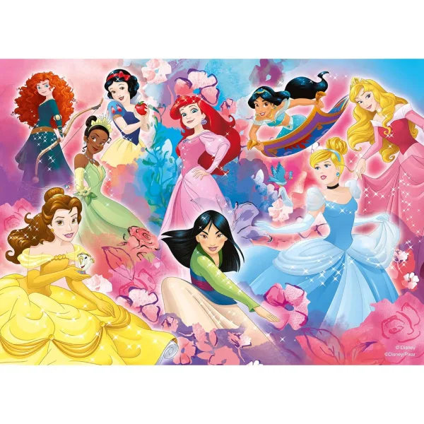 Disney Prinzessinnen 2-in-1 Maxi-Puzzle mit 2x24 Teilen und Malbuch – Lisciani Bild 2