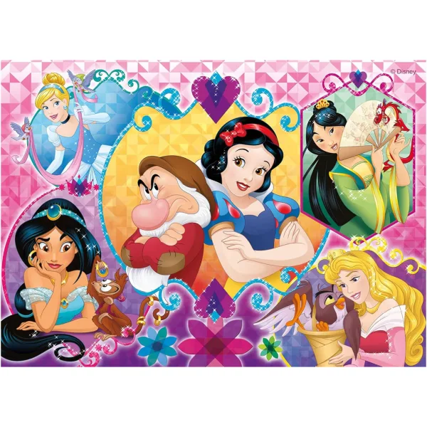 Disney Prinzessinnen 2-in-1 Maxi-Puzzle mit 2x24 Teilen und Malbuch – Lisciani Bild 3