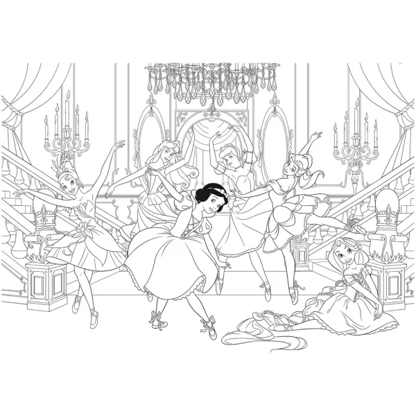 Disney-Prinzessinnen 2-in-1-Puzzle mit 250 Teilen und Ausmalbild 50 × 35 cm – Lisciani Bild 3