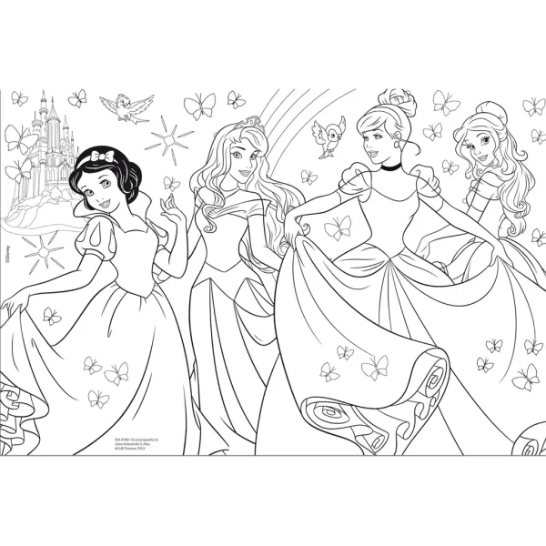 Disney-Prinzessinnen 2-in-1-Puzzle und Ausmalset, 60-teilig, 50 x 35 cm – Lisciani Bild 3
