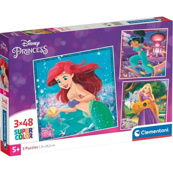 Disney Prinzessinnen 3x48 Teile Supercolor Puzzle - Clementoni Bild 1