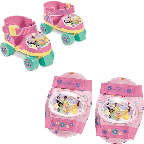 Disney-Prinzessinnen rosa Rollschuhe mit Schutzausrüstung in den Größen 22–29 - Mondo Toys Bild 2