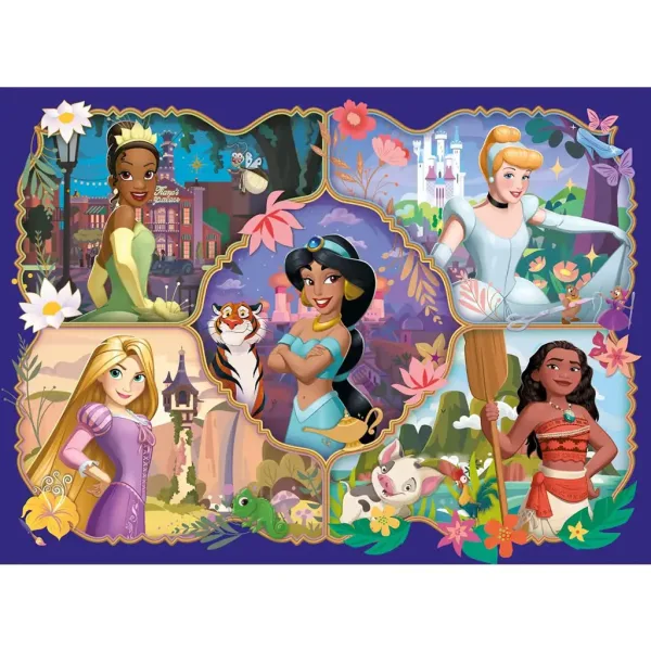 Disney-Prinzessinnen und ihre Tiere 2-in-1 24-teiliges Eco-Mini-Puzzle und Ausmalbild 35 x 25 cm – Lisciani Bild 2