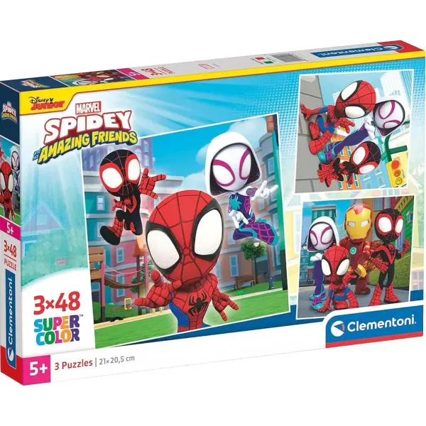 Disney Spidey 3x48-teiliges Supercolor Puzzle - Clementoni Bild 1