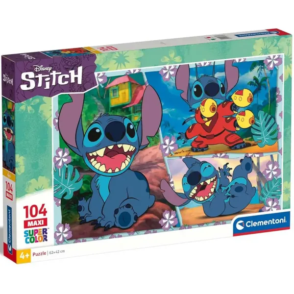 Disney+Stitch 104-teiliges Maxi Supercolor Puzzle - Clementoni Bild 1