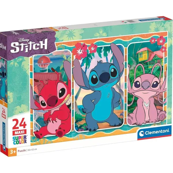 Disney Stitch 24-teiliges Maxi Supercolor Puzzle - Clementoni Bild 1