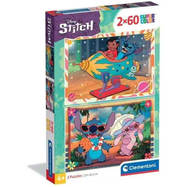 Disney Stitch 2x60-teiliges Supercolor Puzzle - Clementoni Bild 1