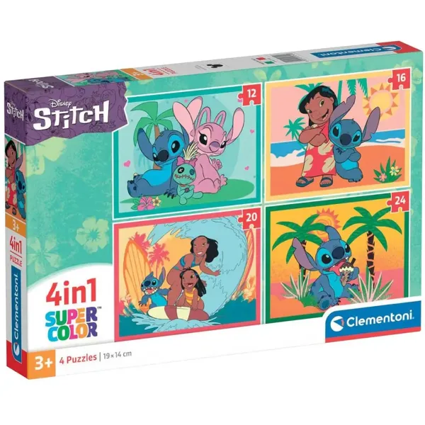 Disney Stitch 4-in-1 Supercolor Puzzle - Clementoni Bild 1